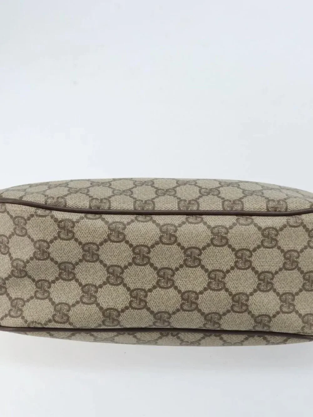 GUCCI GG Supreme Web Sherry Line Bag PVC Beige Gold 89 02 077 Auth 133234 - Picture 7 of 16